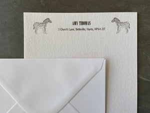 Personalised Zebra Writing Paper Set