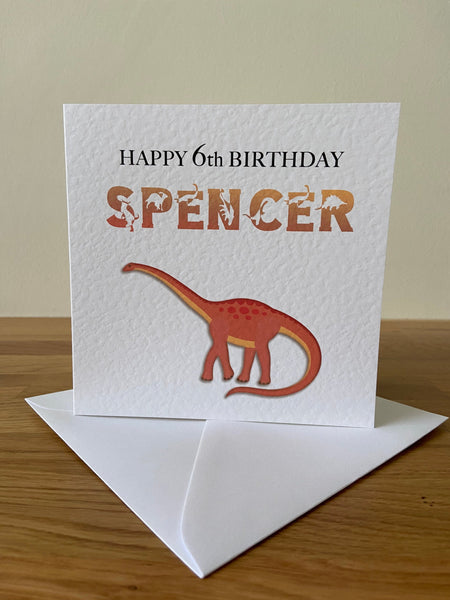 Dinosaur Diplodocus Birthday Card