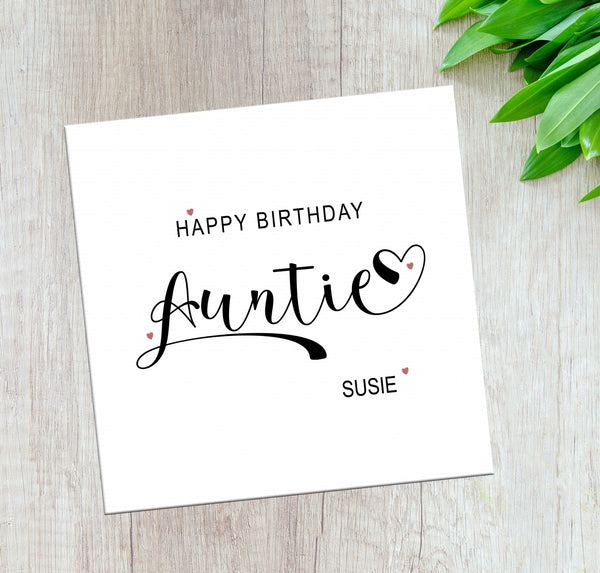 Personalised Auntie Birthday Card