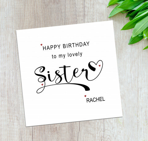 Personalised Sister Birthday Card