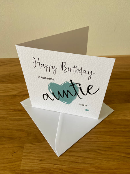 Personalised Auntie Birthday Card