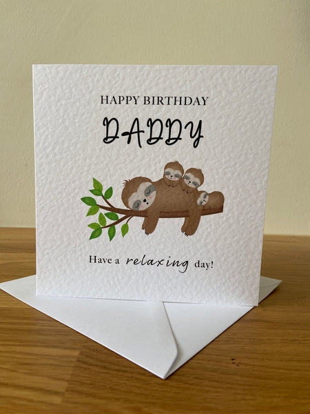 Daddy Sloth Birthday Card