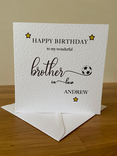 Personalised Brother in Law Birthday Card