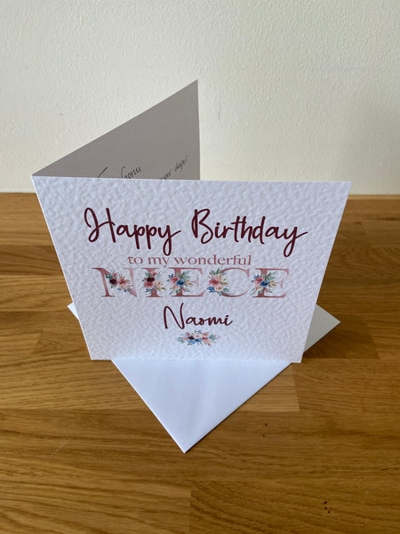 Personalised Niece Birthday Card