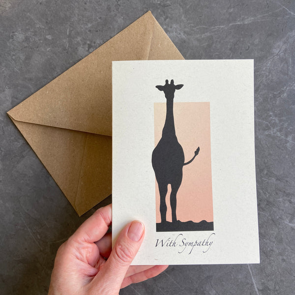 With sympathy card