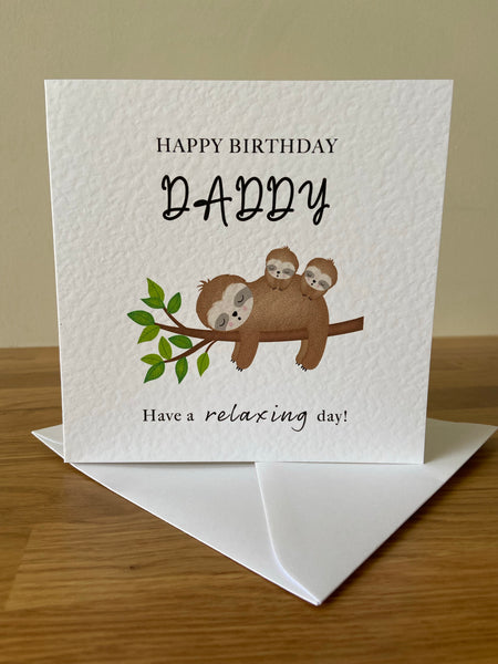 Daddy Sloth Birthday Card