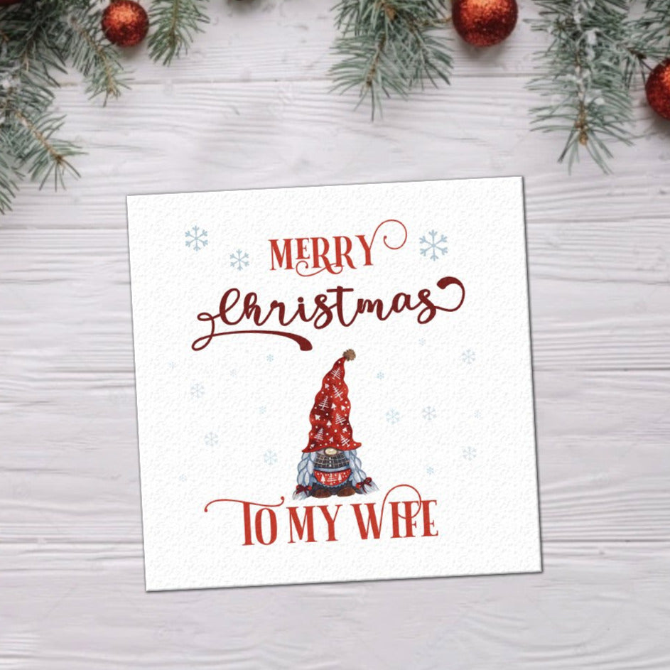 Wife Christmas Gonk Card